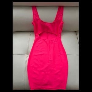 Hot Pink Cut Out Mini Dress